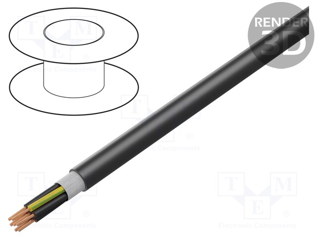 Wire: control cable; ÖLFLEX® FD 891; 5G0,75mm2; PVC; black; Cu