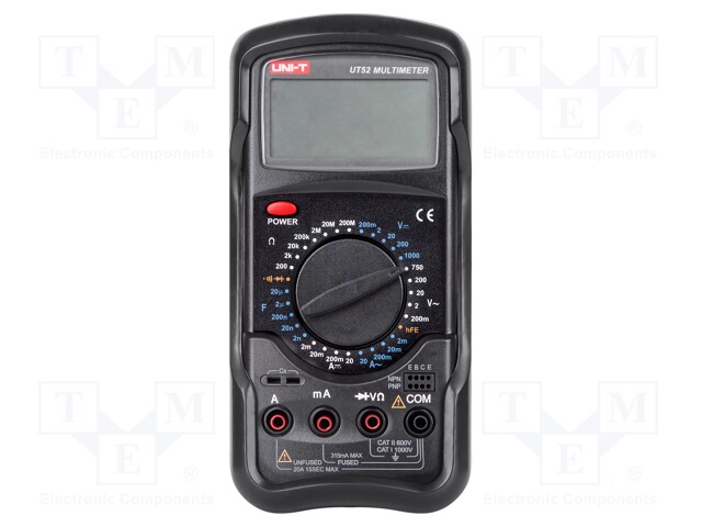 Digital multimeter; LCD; VDC: 200mV,2V,20V,200V,1kV; 190x88x34mm