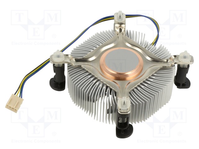 Heatsink: extruded; 12VDC; aluminium,copper; 56.9m3/h; H: 29.5mm