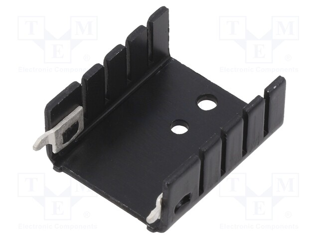 Heatsink: extruded; U; TO220; black; L: 30mm; W: 25.4mm; H: 12.7mm