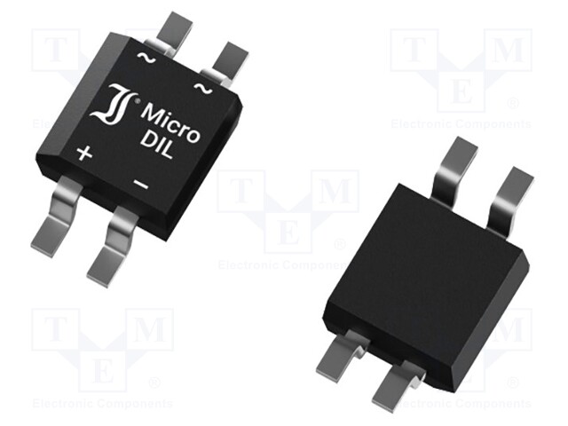 Single-phase bridge rectifier; Urmax: 250V; If: 0.5A; Ifsm: 20A