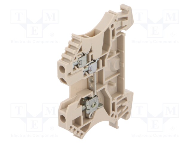Splice terminal: rail; 2.5mm2; ways: 1; terminals: 3; beige; TS35