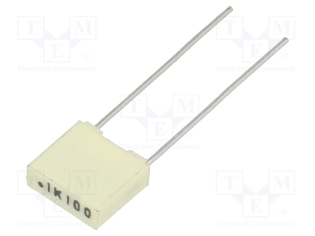 Capacitor: polyester; 100nF; 63VAC; 100VDC; Pitch: 5mm; ±10%