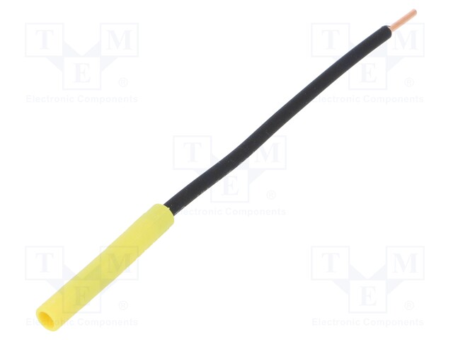 Socket; 4mm banana; 32A; 1kVDC; yellow; nickel plated; 130mm; 18mΩ