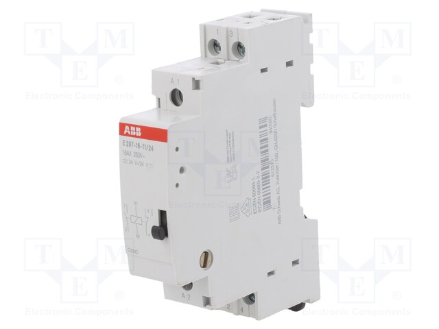 Relay: installation; monostable; NC + NO; Ucoil: 24VAC; 18x68x85mm