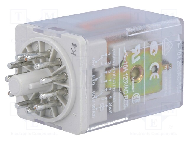 Relay: electromagnetic; 3PDT; Ucoil: 24VAC; 10A/250VAC; 10A/24VDC