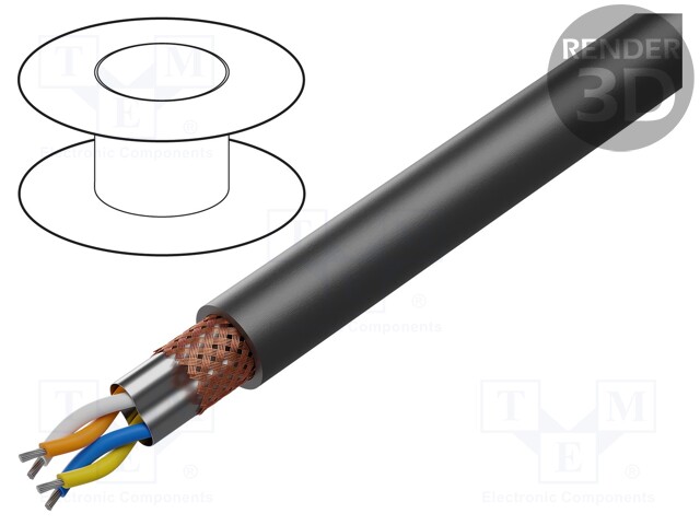 Wire; SF/UTP,ETHERLINE® TRAIN; 5e; stranded; Cu; 1x4x20AWG; black