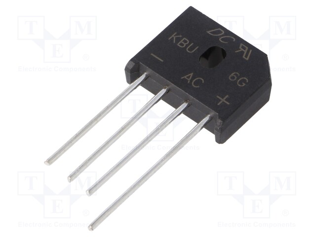 Single-phase bridge rectifier; Urmax: 400V; If: 6A; Ifsm: 175A; KBU