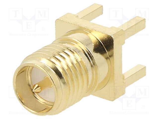 Socket; SMA; male; straight; THT; on PCBs; teflon; gold-plated