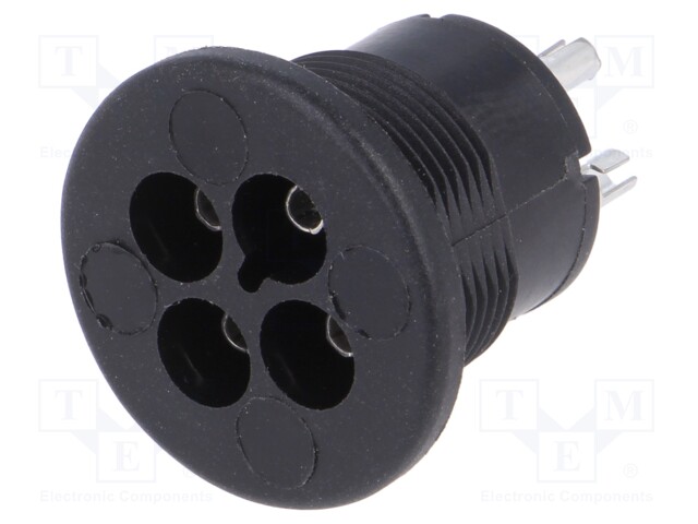 Connector: circular; socket; female; PIN: 3; tinned; soldering; 3A