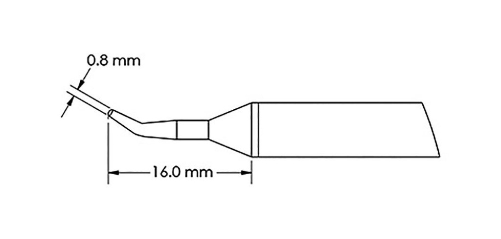 Tip; bent conical; 0.8mm; for soldering station; GT-HP-T6C