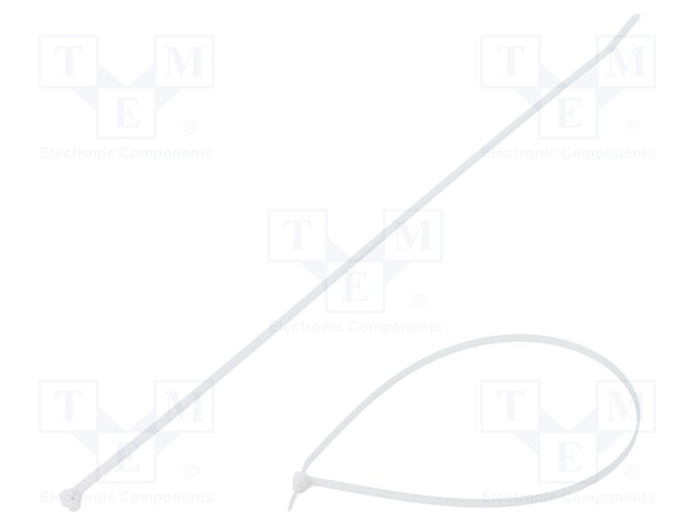 Cable tie; with a metal clasp; L: 201mm; W: 2.4mm; polyamide; 80N