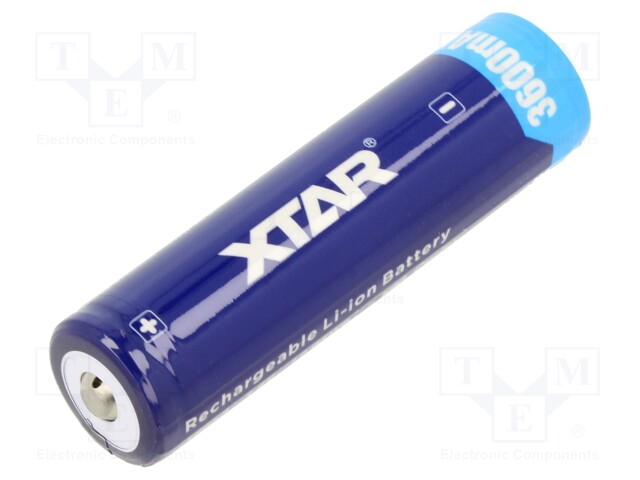Re-battery: Li-Ion; 18650,MR18650; 3.7V; 3600mAh; Ø18.6x69.5mm