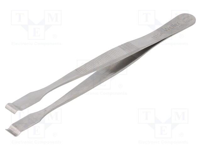 Tweezers; 120mm; SMD; Blades: straight,wide; Blade tip shape: hook