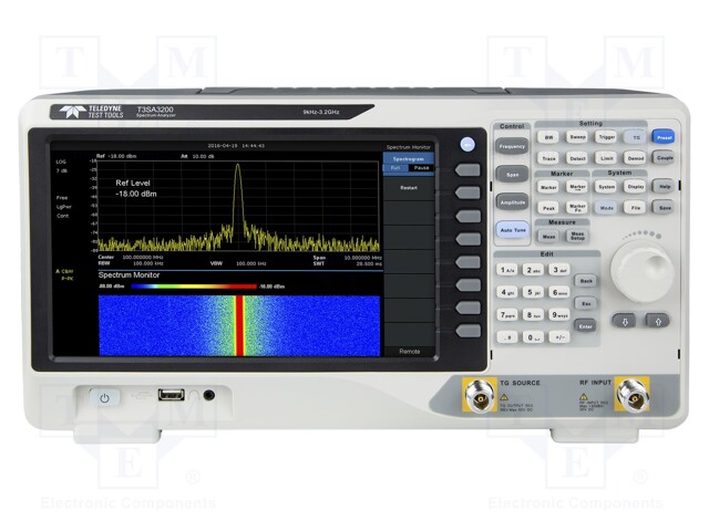 Spectrum analyzer; Display 1: WVGA 10,1" (1024x600); LAN,USB