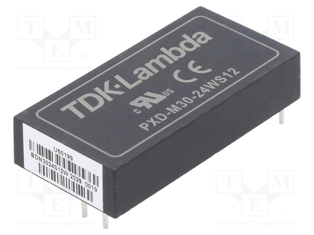 Converter: DC/DC; 30W; Uin: 9÷36V; 12VDC; THT; OUT: 1
