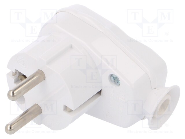 Connector: AC supply; plug; Layout: 2P+PE; white; 250VAC; 16A; PIN: 3