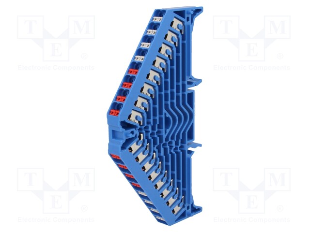 Splice terminal: rail; 1.5mm2; ways: 8; terminals: 32; blue; 250VAC