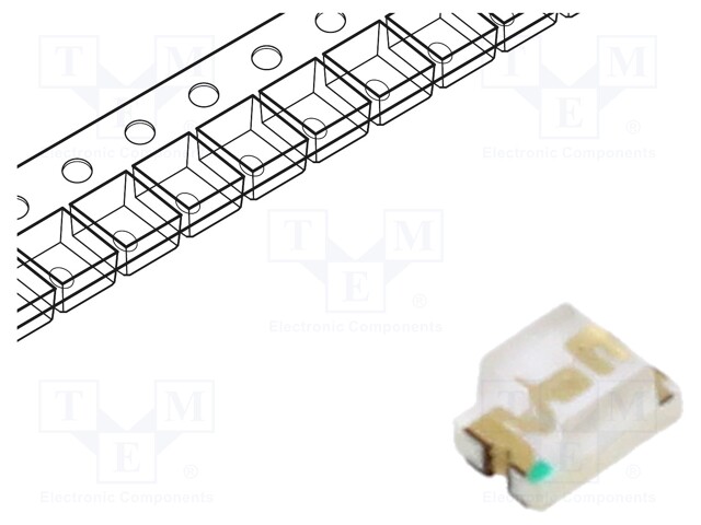 LED; SMD; 0805; blue; 56mcd; 2x1.25x1.1mm; 120°; 2.8V; 5mA; λd: 470nm