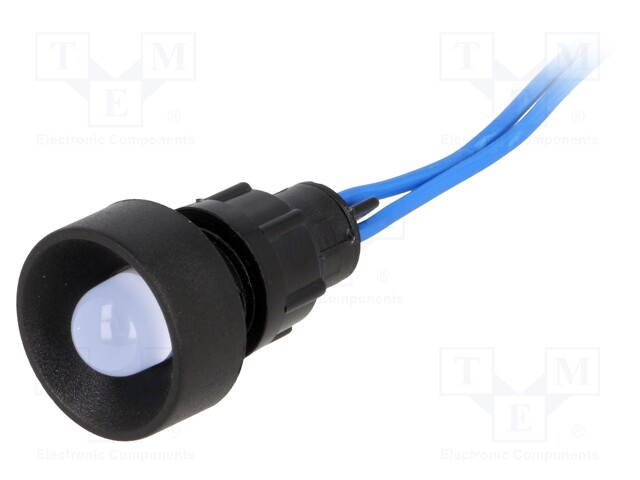 Indicator: LED; recessed; 230VAC; Cutout: Ø13mm; IP40; 300mm leads