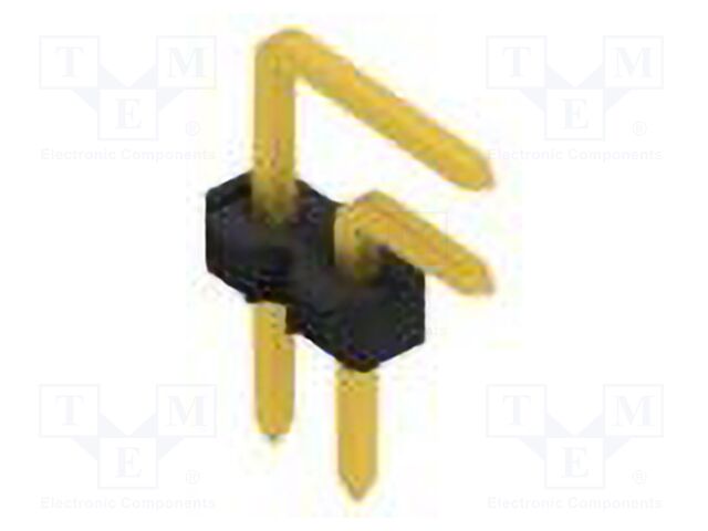 Connector: pin strips; pin header; male; PIN: 2; 2.54mm; THT; 2x1