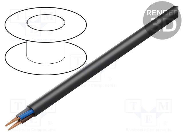 Wire; H07RN-F; stranded; Cu; 4x1,5mm2; rubber; black; 450/750V