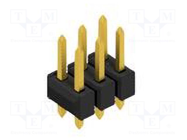 Connector: pin strips; pin header; male; PIN: 6; 2.54mm; THT; 2x3