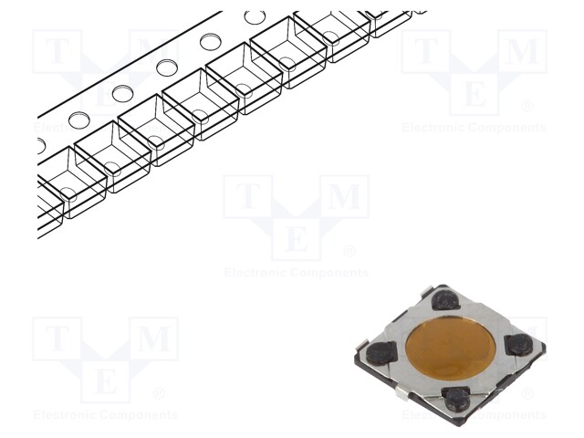 Microswitch TACT; SPST; Pos: 2; 0.02A/15VDC; SMT; 0.43mm; OFF-(ON)