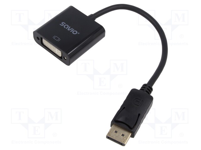 Adapter; DisplayPort plug,DVI-I (24+5) socket; 0.2m; black