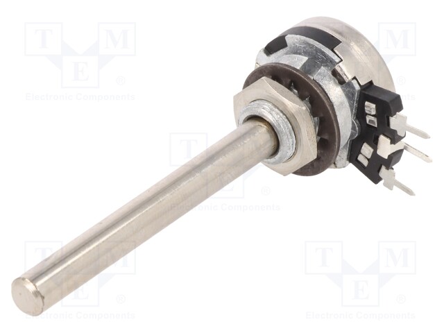 Potentiometer: shaft; single turn; 1kΩ; 200mW; THT; 6mm; metal