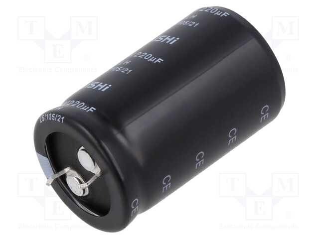 Capacitor: electrolytic; SNAP-IN; 220uF; 450VDC; Ø30x30mm; ±20%