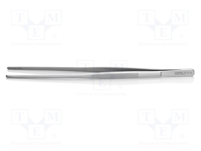 Tweezers; 300mm; Blades: straight; Blade tip shape: rounded