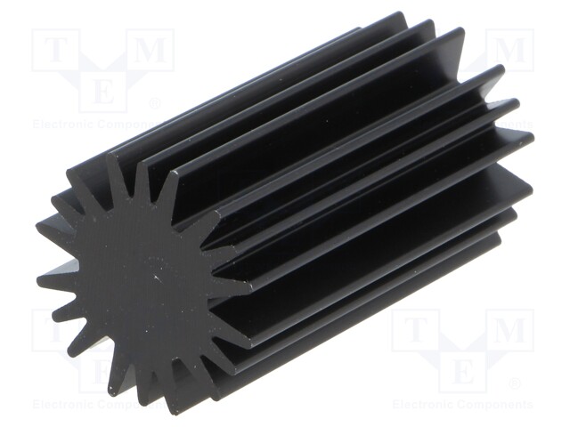 Heatsink; LED; Ø: 20mm; H: 37.5mm; Colour: black