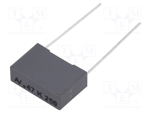 Capacitor: polyester; 470nF; 160VAC; 250VDC; Pitch: 15mm; ±10%