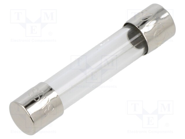 Fuse: fuse; quick blow; 5A; 250VAC; cylindrical,glass; 6.3x32mm