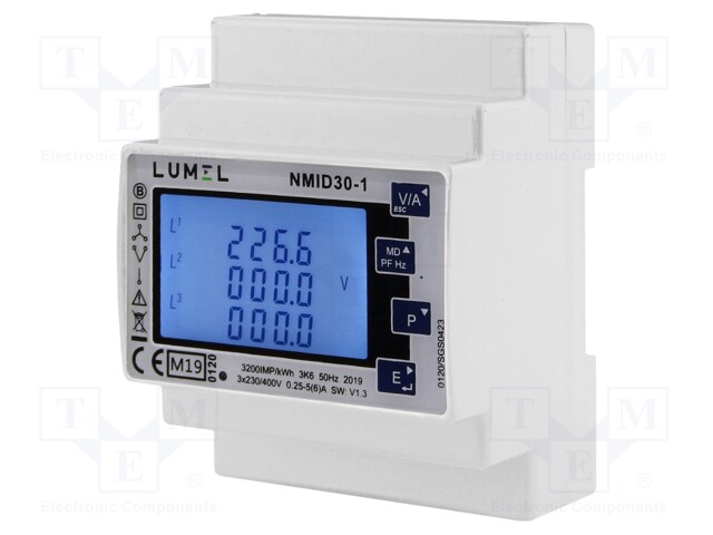Electric energy meter; digital,mounting; for DIN rail mounting