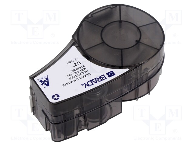 Tape; 12.7mm; 6.4m; white; Character colour: black; self-adhesive