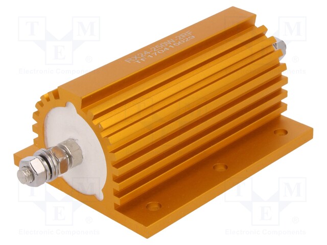 Resistor: wire-wound; with heatsink; screw; 2Ω; 250W; ±1%; 50ppm/°C