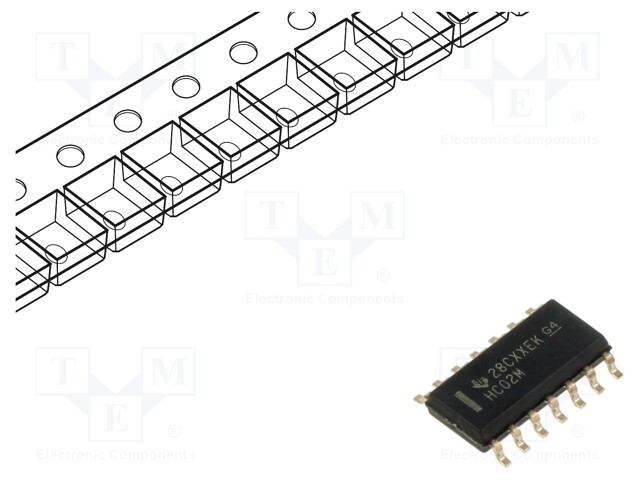 IC: digital; NOR; Ch: 4; IN: 2; CMOS; SMD; SO14; 2÷6VDC; HC