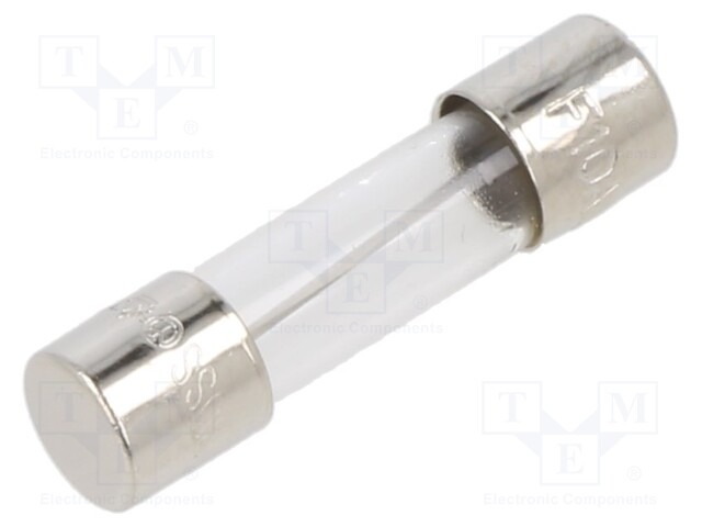 Fuse: fuse; quick blow; 10A; 250VAC; cylindrical,glass; 5x20mm