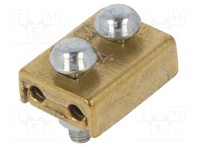 Brass; 10mm2; none; screw terminal; for cable; straight; Mat: brass
