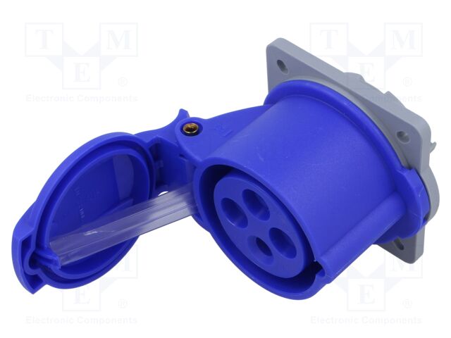 Connector: AC supply 3-phase; socket; female; angled; IP44; 16A