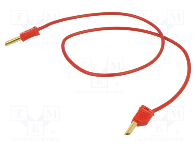 Test lead; 60VDC; 30VAC; 19A; banana plug 4mm,both sides; Len: 1m