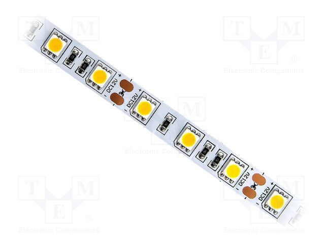 LED tape; white cold; 5050; 24V; LED/m: 60; 10mm; white PCB; IP20
