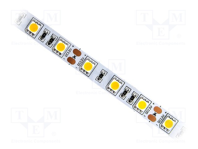 LED tape; white cold; 5050; 12V; LED/m: 60; 10mm; white PCB; IP20