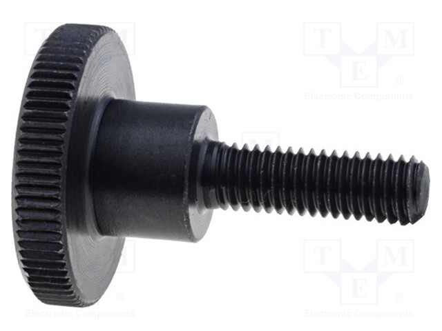 Knob; Dia: 36mm; M10; 40mm; H: 23mm; steel; black; Features: knurled