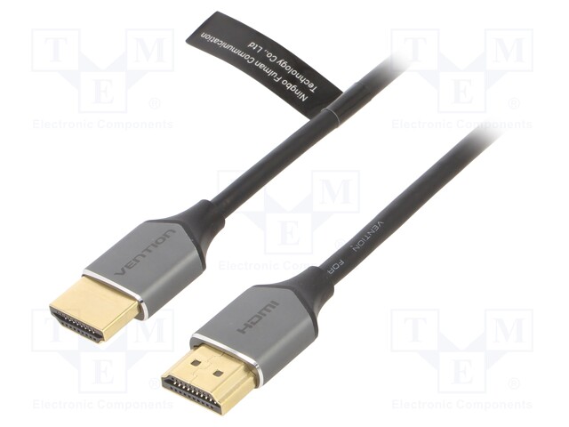Cable; HDMI 2.0; HDMI plug,both sides; PVC; 2m; grey; 34AWG