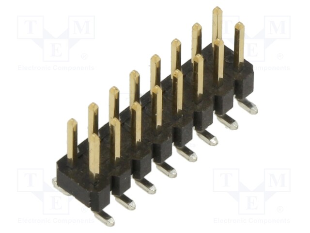 Socket; pin strips; male; 2.54mm; PIN: 16; SMT; on PCBs; Layout: 2x8