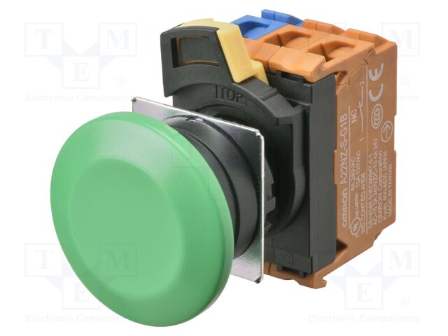 Switch: push-button; 22mm; Stabl.pos: 2; mushroom; Pos: 2