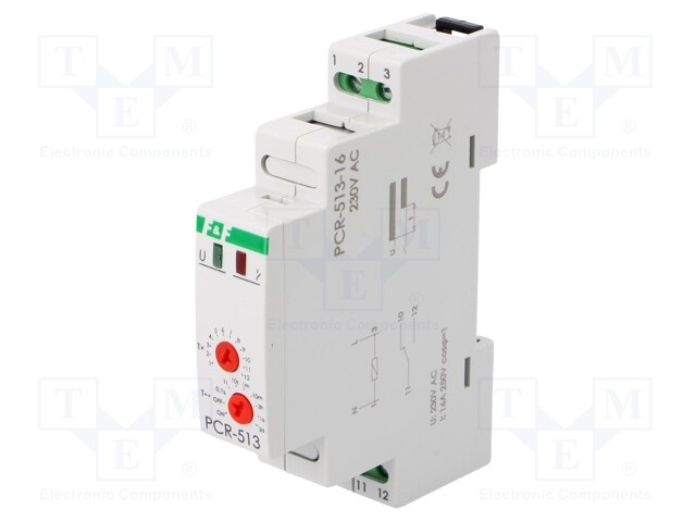 Timer; 0,1s÷24days; SPDT; 16A; 230VAC; DIN; -25÷50°C; PIN: 5; IP20